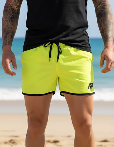 Short hombre verde fluo